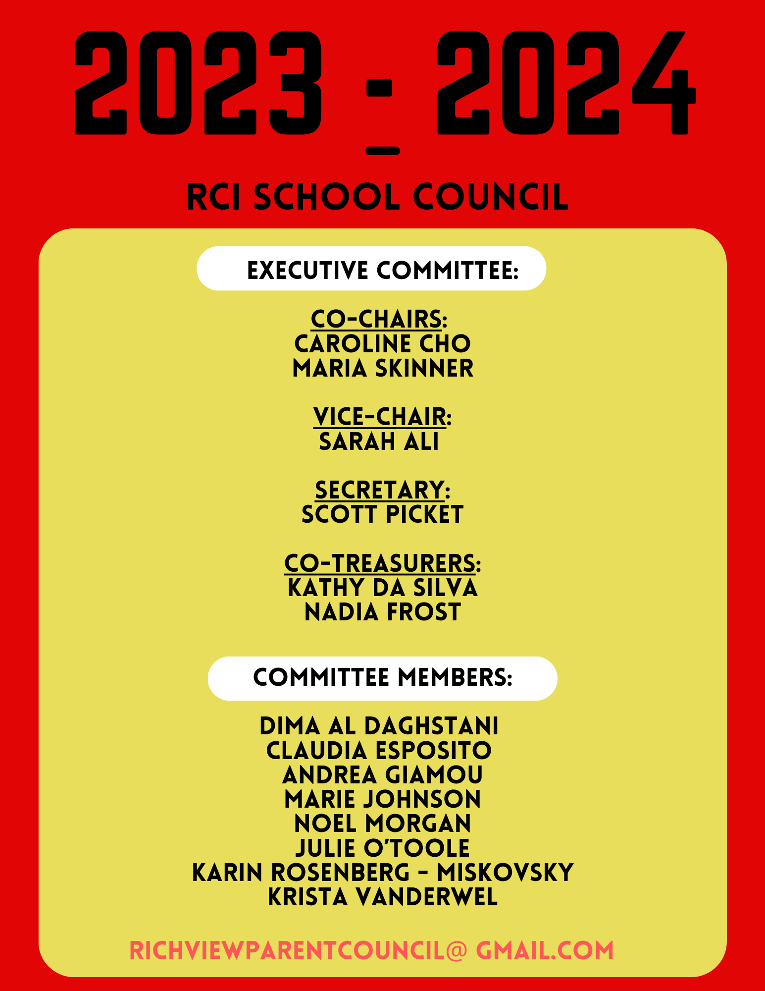 2023-2024 School Council Committee